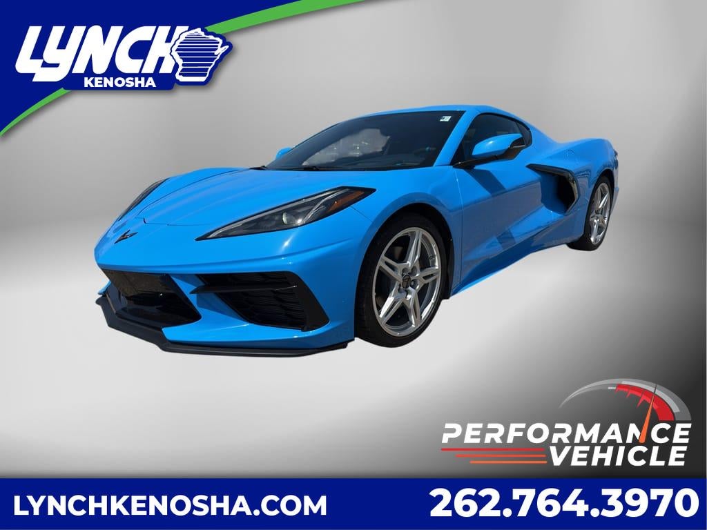 2023 Chevrolet Corvette Stingray 3LT in Rapid Blue — front three-quarter view