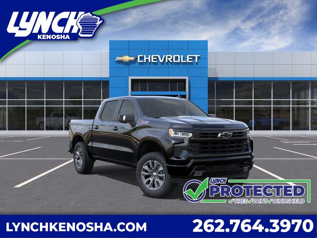 2026 Chevrolet Silverado 1500 RST in Black — front three-quarter view