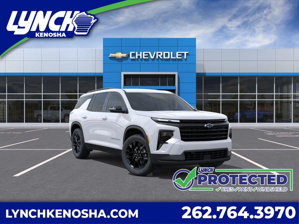 2026 Chevrolet Traverse LT in Summit White — front three-quarter view