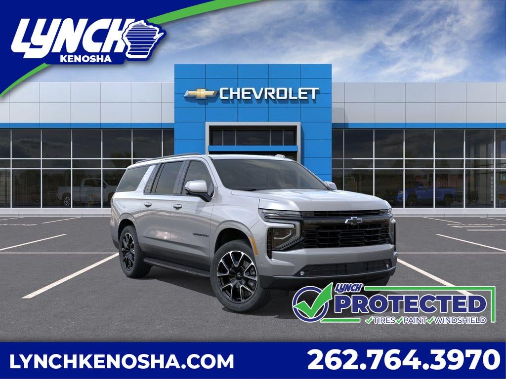 2026 Chevrolet Suburban RST in Sterling Gray Metallic — front three-quarter view