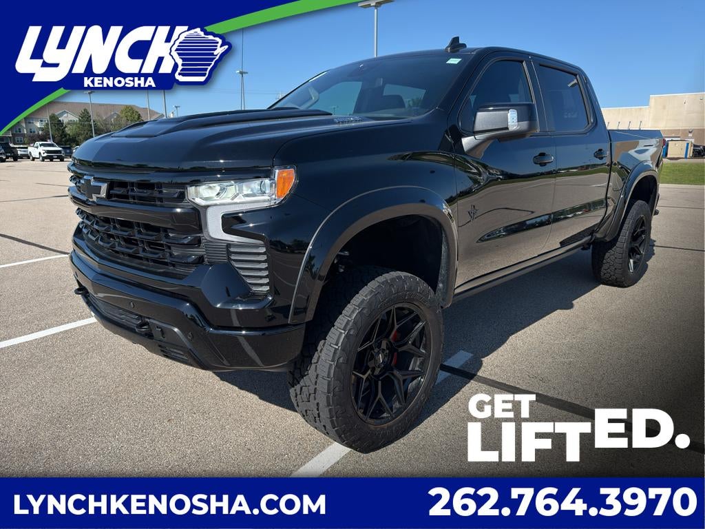 2025 Chevrolet Silverado 1500 RST in Black — front three-quarter view