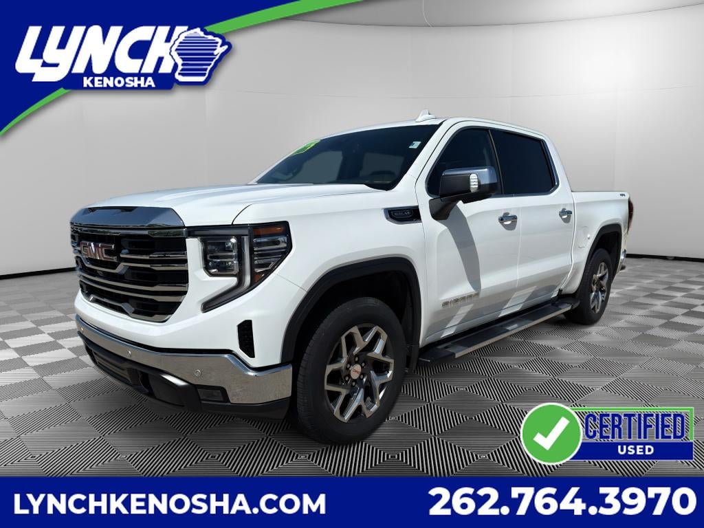 2024 GMC Sierra 1500 SLT in Summit White — front three-quarter view