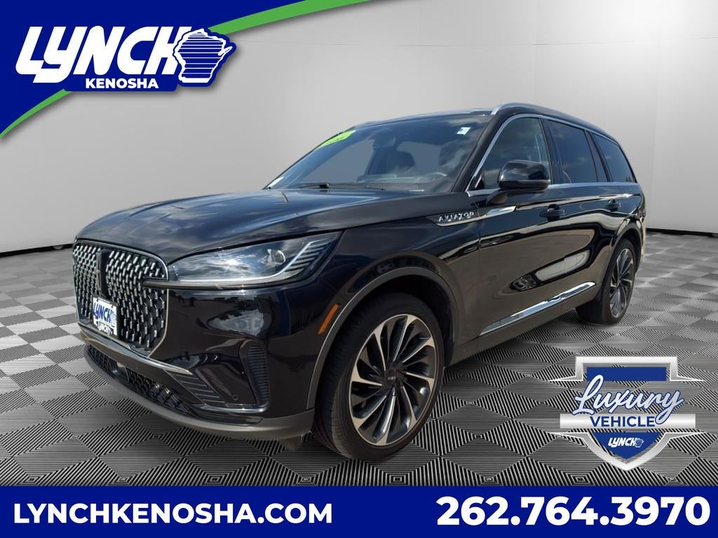 2026 Lincoln Aviator Reserve in Black — front three-quarter view