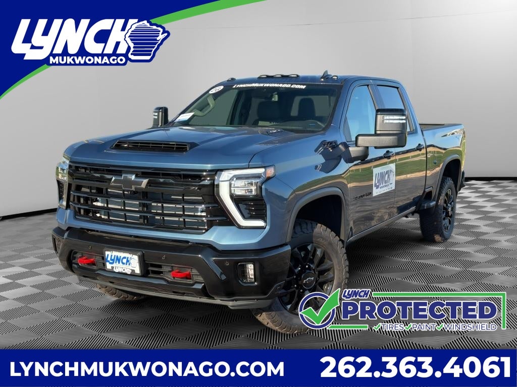 2026 Chevrolet Silverado 3500 HD LT in Lakeshore Blue Metallic — front three-quarter view