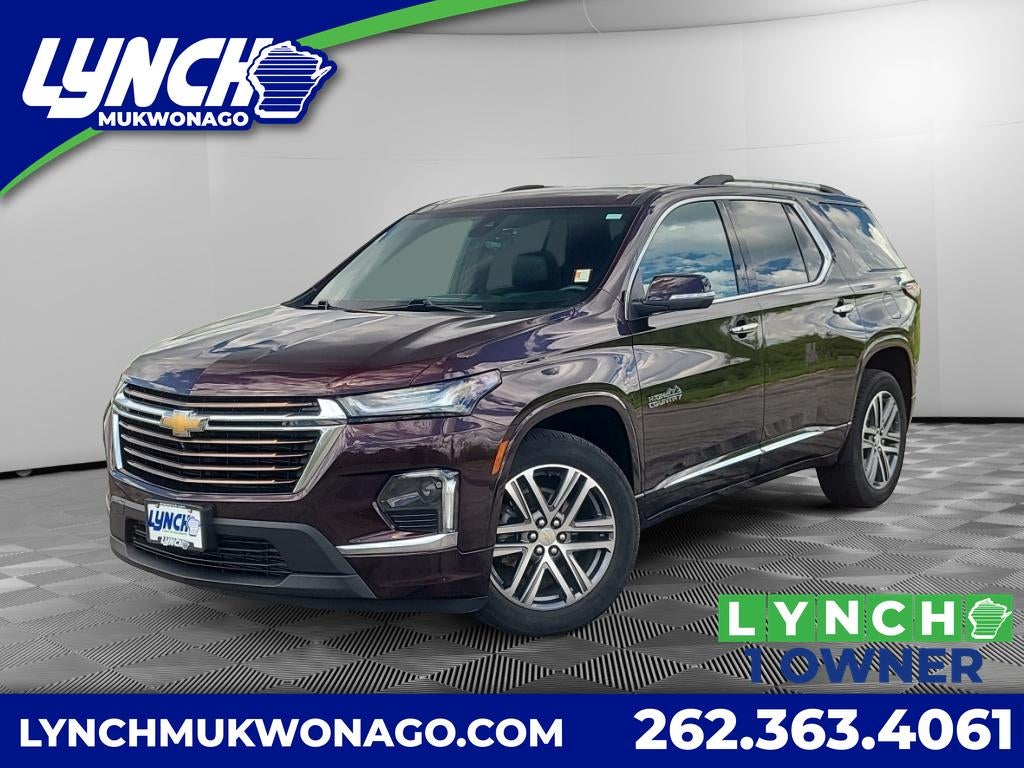 2023 Chevrolet Traverse High Country in Black Cherry Metallic — front three-quarter view