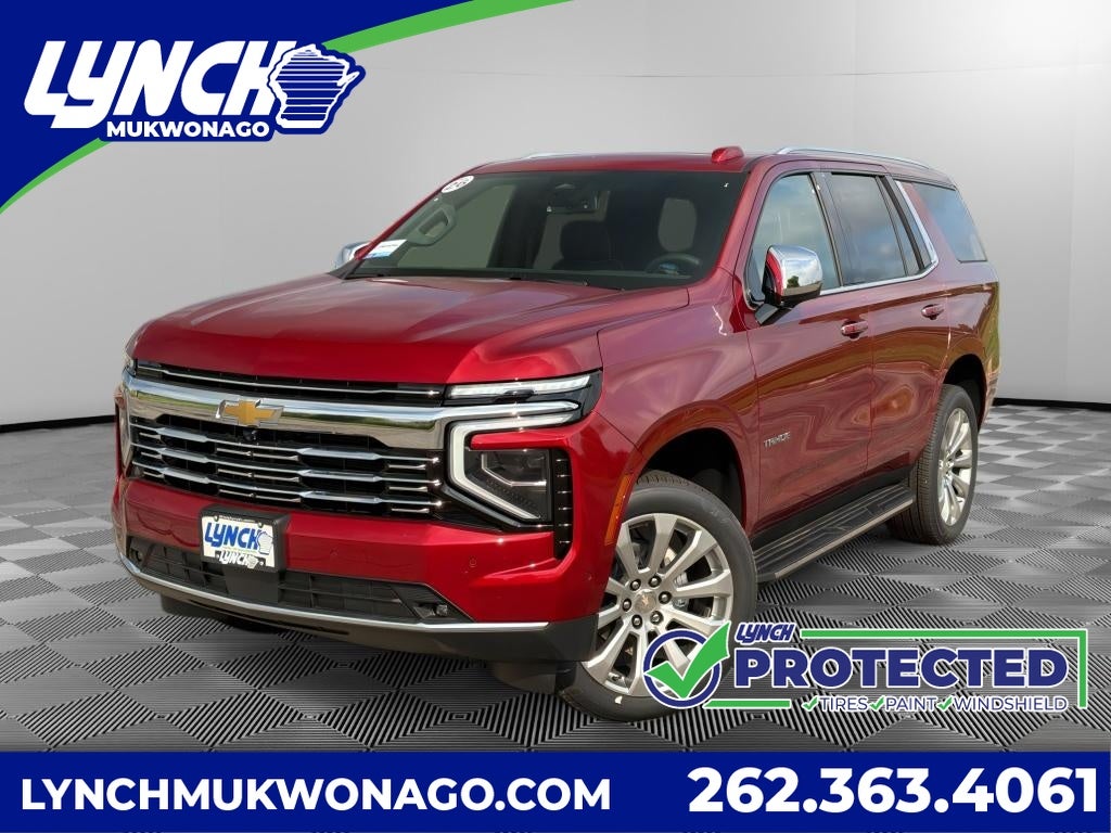 2026 Chevrolet Tahoe Premier in Radiant Red Tintcoat — front three-quarter view