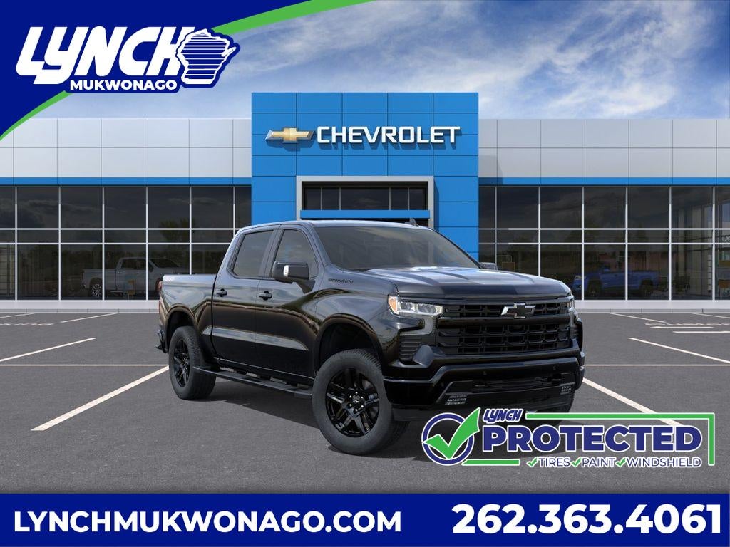 2026 Chevrolet Silverado 1500 RST in Black — front three-quarter view