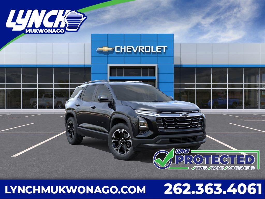 2026 Chevrolet Equinox LT in Mosaic Black Metallic — front three-quarter view