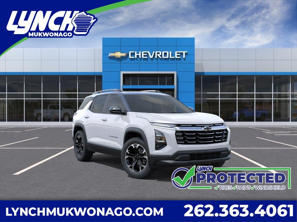 2026 Chevrolet Equinox LT in Summit White — front three-quarter view