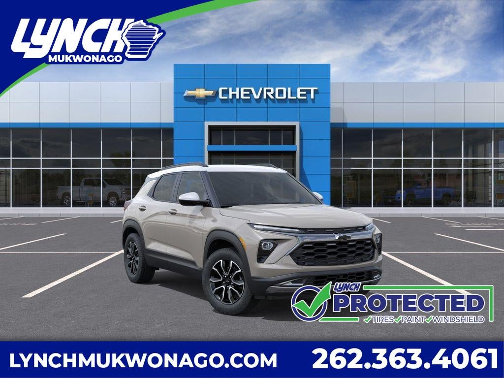 2026 Chevrolet Trailblazer ACTIV in White Sands — front three-quarter view