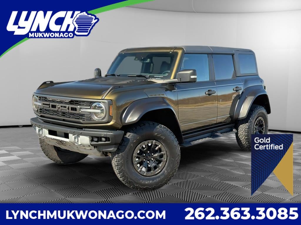 2024 Ford Bronco Raptor in Shelter Green Metallic — front three-quarter view