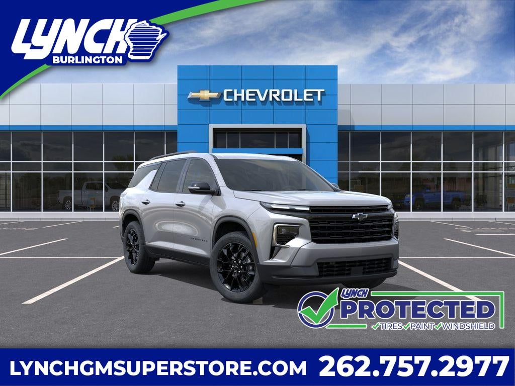 2026 Chevrolet Traverse LT in Sterling Gray Metallic — front three-quarter view