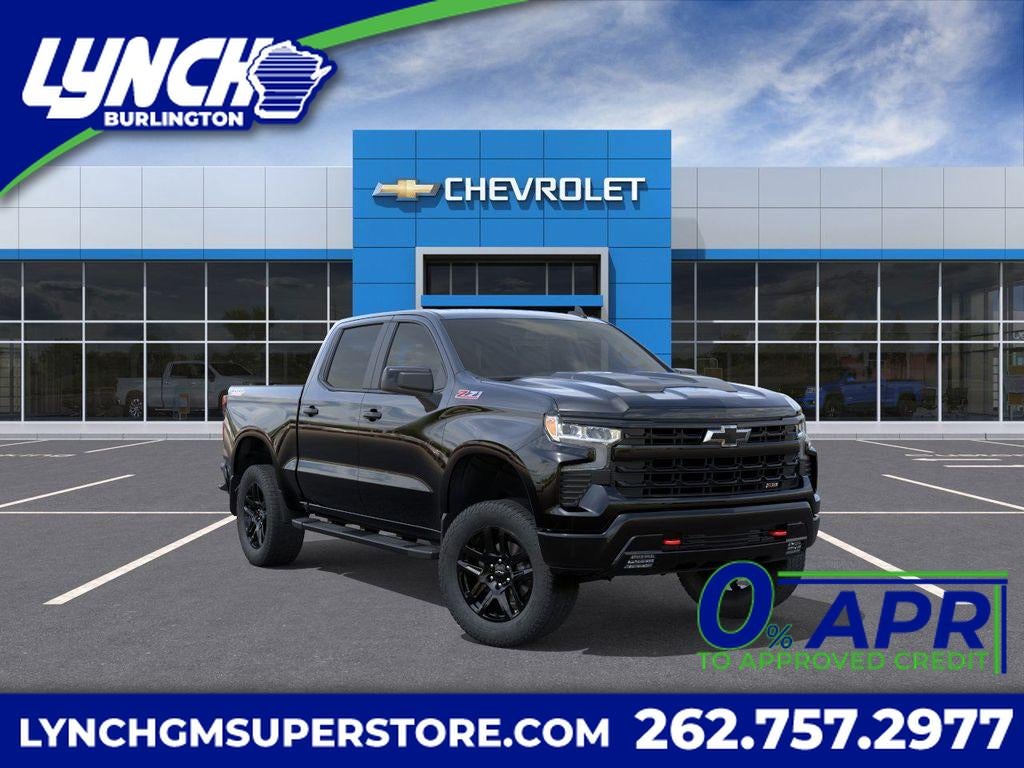 2026 Chevrolet Silverado 1500 LT Trail Boss in Black — front three-quarter view