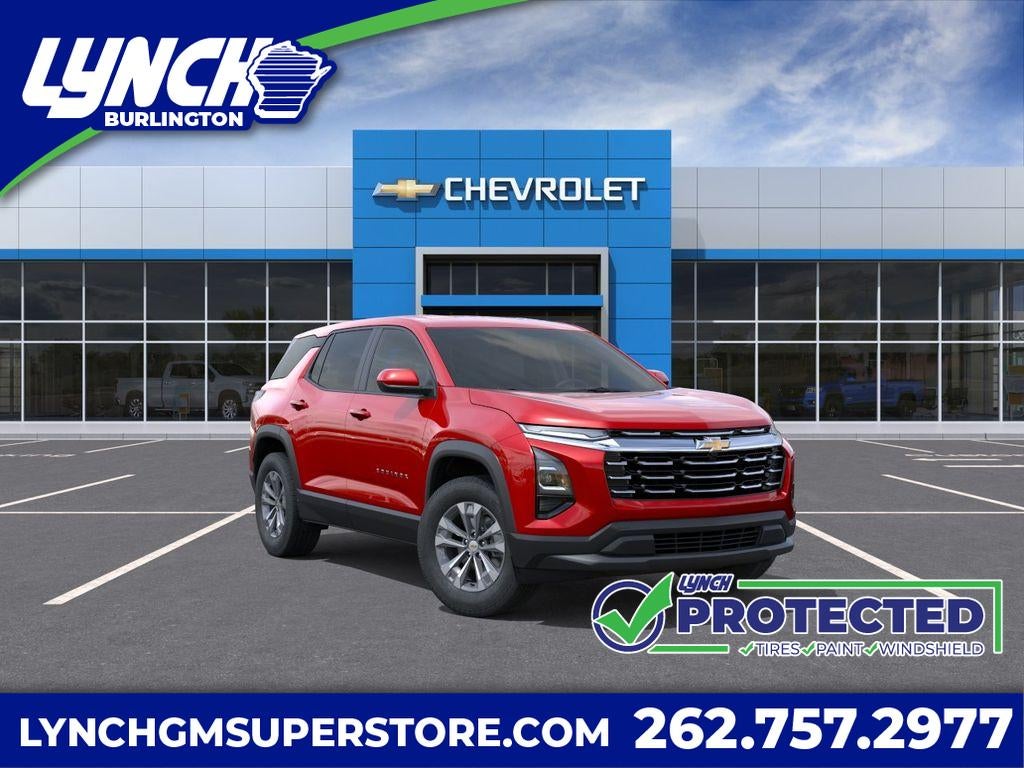 2026 Chevrolet Equinox LT in Radiant Red Tintcoat — front three-quarter view